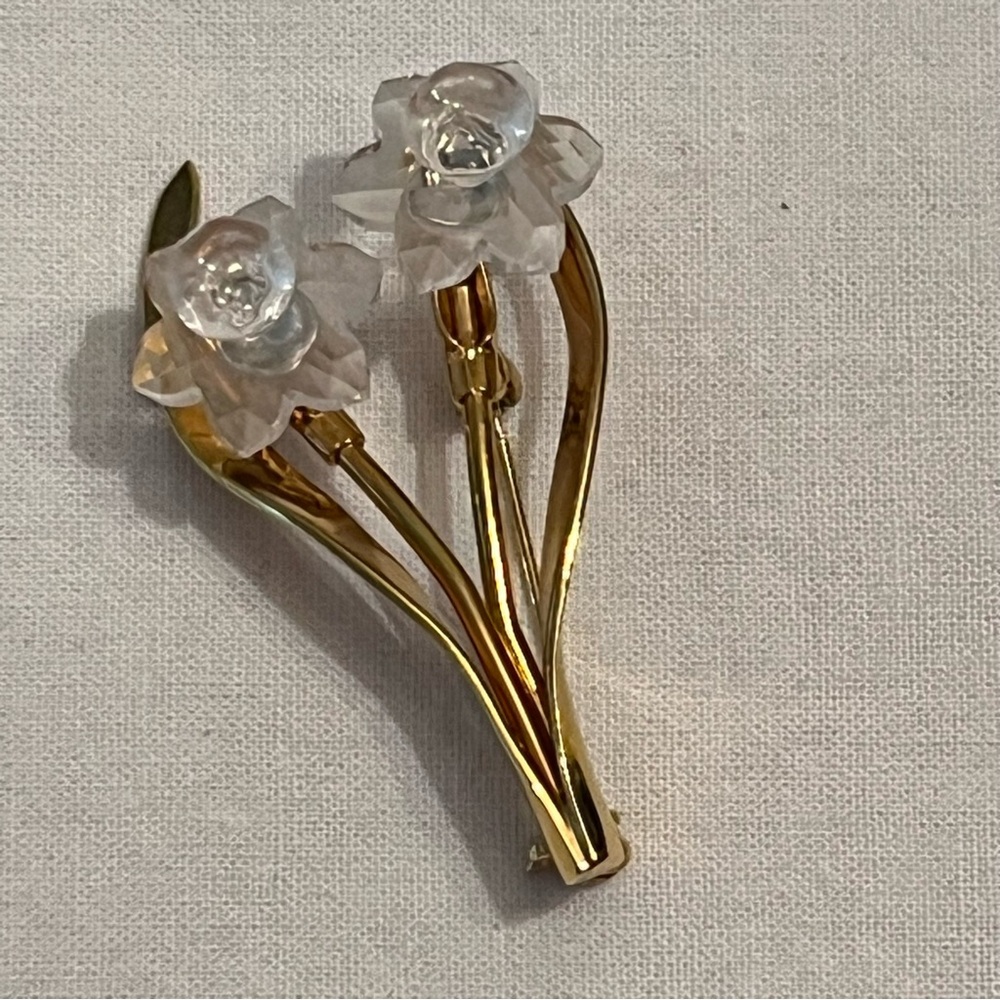 Swarovski Authentic Stemped Daffodil Clear Crysta… - image 1